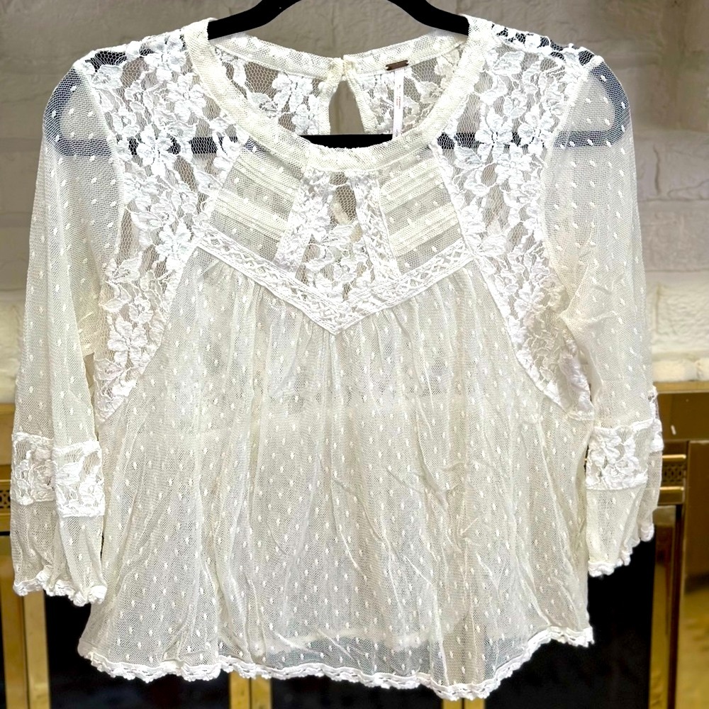 Free People cropped lace top